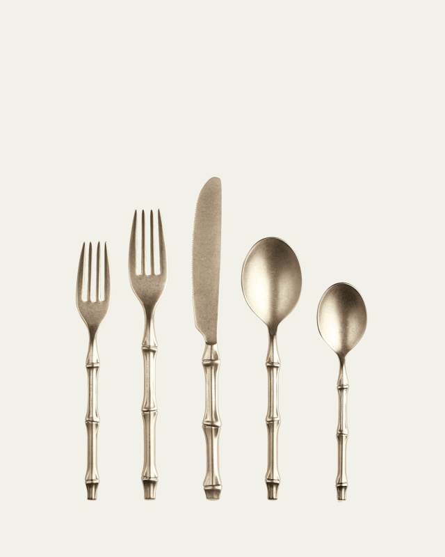 Bali Champagne Pewter 5-Piece Flatware Place Setting